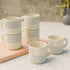 Cream Blue Ziggy Tea Cup Set of 6 - The Earth Store - Tea Cups